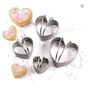 RSVP Endurance Stainless Steel 4-Piece Heart Shaped Biscuit Cutter Set Nesting